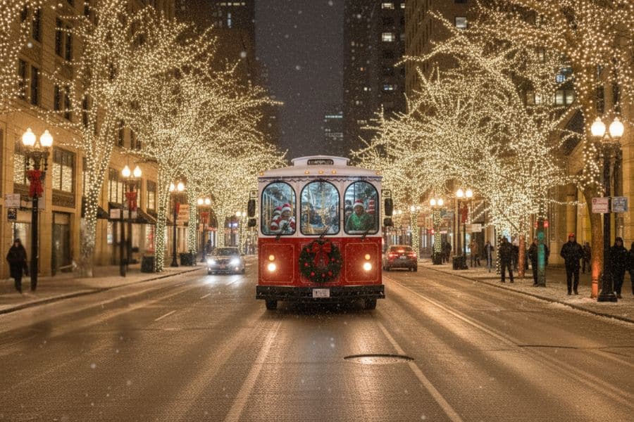 Chicago trolley rental for the holidays